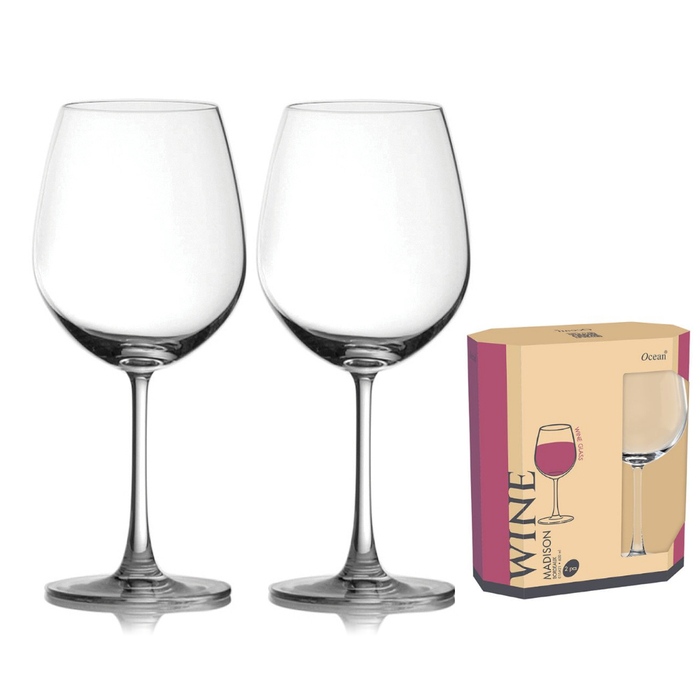 (含運)Ocean 麥德遜波爾多紅酒杯-600ml(2入方形禮盒組)/1組✿70F006